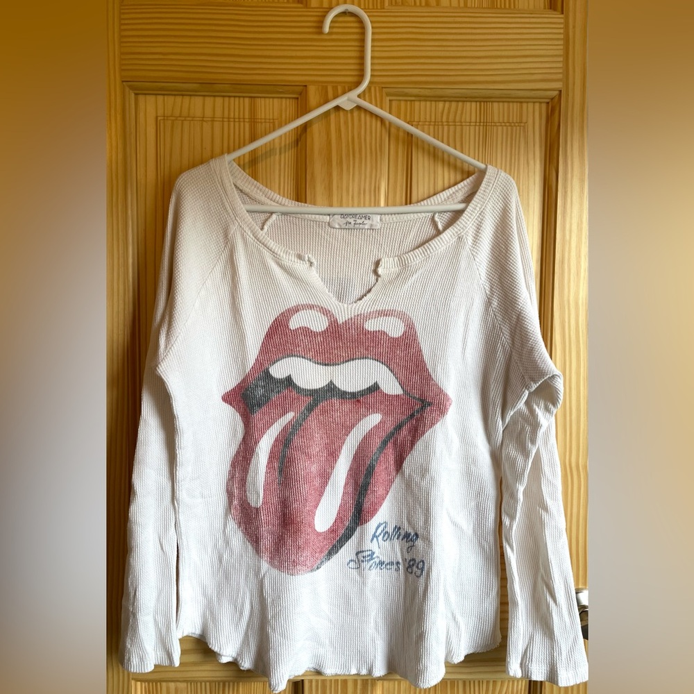 SOLD DAYDREAMER for Free People Rolling Stones Tour Thermal Top | Women’s Size S